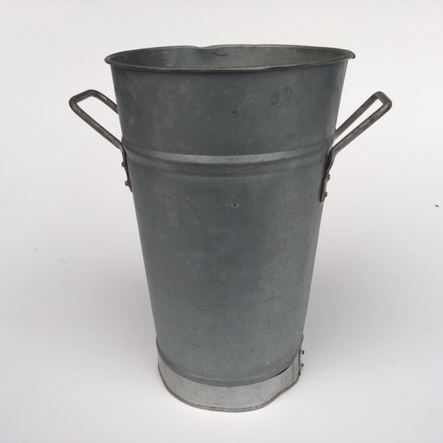 BUCKET, Florist Galvanised - Round w Handles